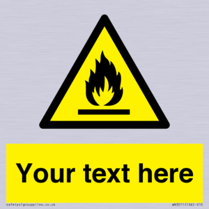 Custom flammable sign